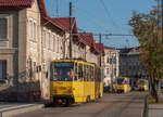 Tatra KT4D tram No 1150 (ex Erfurt) on Chernivetska Street near the main railway station.