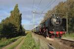 VSM's  50 307 banks a steam shuttle train nearby Niftrik on 28 September 2024.