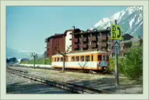 A SNCF Z 600 is leaving Chamonix. 
scanned negative/spring 1997