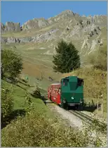 On an beautiful day i pictured the Brienzer Rothorn Bahn train by the Planalp. 
01.10.2012