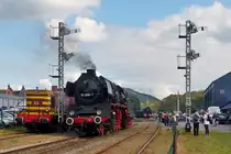 . The steam engine 50 3696-7 of the heritage railway CFV3V (Chemin de Fer � Vapeur des 3 Vall�es) photographed in Treignes on September 27th, 2014.
