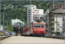 MGB HGe 4/4 wiht an local train to Zermatt in Brig.
16.08.2014 