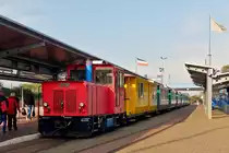 . The Sch�ma Diesel locomotive  Aurich  taken in Borkum Reede on October 8th, 2014.