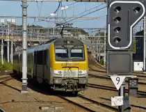 . 3016 is entering with the IR 115 Liers - Luxembourg City into the station Li�ge Guillemins on October 18th, 2014.