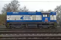 CHT 740 721 stands in Decin-Vychod on 7 April 2017.