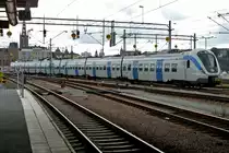 SL 6036 enters Stockholm Central on 10 September 2015 with a service from the southern suburbs.