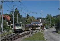 The MOB GDe 4/4 6006 with  a MOB Panoramic Service to Zweisimmen in Fontanivent. 

21.05.2020