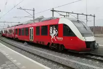 Syntus/Keolis 42 stands in Zutphen on 27 April 2016 with a service to Hengelo.