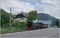 The Blonay Chamby G 2x 2/2 105 with his service from Chaulin is shortly arriving at Blonay.

28.06.2020