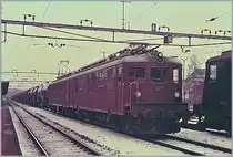 BLS Ae 8/8 273 in Thun.
21.01.1985 scanned analog picture