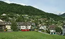 The Blonay-Chamby Railway RhB ABe 4/4 I N° 35 on the way to Vevey between the Blonay Station and the Chastle o Blonay. 

12.06.2011