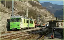The A-L BDeh 4/4 N�312 in the new TPC colour in the Depot d'Aigle AL Station.
04.02.2011